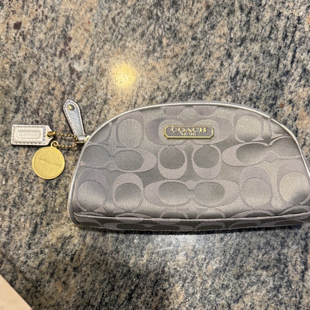 Coach Silver Monogram Pouch